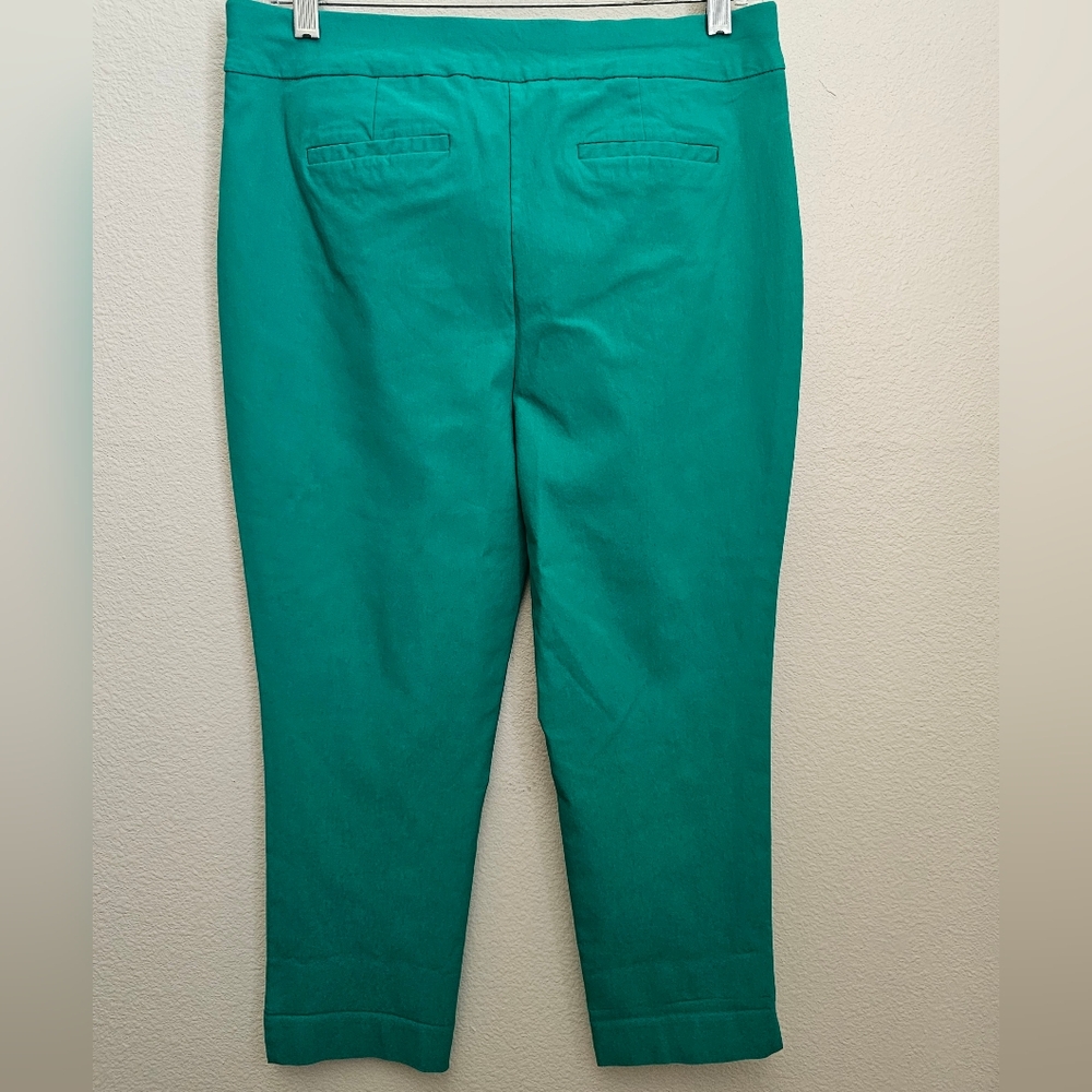 Chicos Green Brigitte Pull On Crop Pants Size 1.5 - image 4